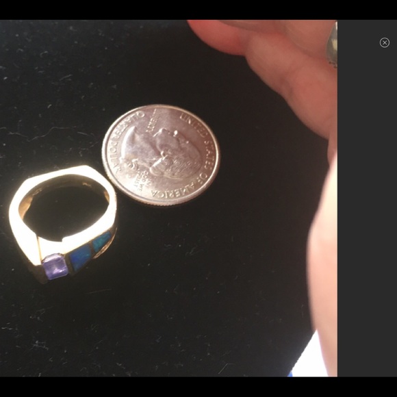 14kt Solid Diamond AsherTanzanite Opal Ring - Picture 5 of 5